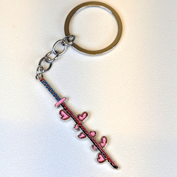 Demon Slayer: Kimetsu no Yaiba Sword Keychain Pink & Red - Picture 1 of 3
